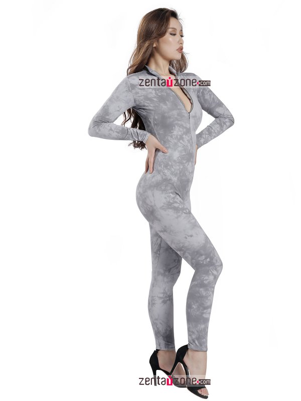 Nylon Print Pattern Lycra Catsuit - Click Image to Close