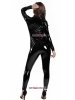 Pu Shiny Black Front Zip Catsuit