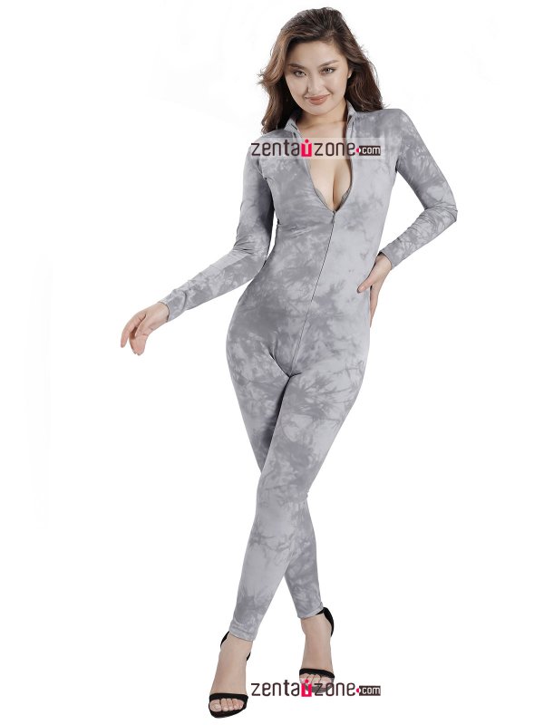 Nylon Print Pattern Lycra Catsuit - Click Image to Close