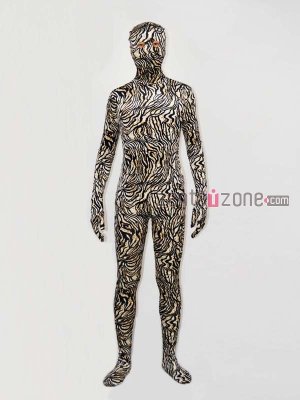 Tiger Pattern Velvet Zentai Suit