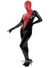 Pu Shiny Black And Red Zentai Bodysuit