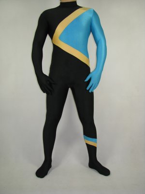 Tricolor Spandex Lycra Unisex Zentai Suit