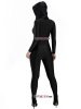 Nylon Lycra Black Cool Catsuit With Big Hood