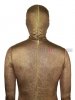 Coffee Full Body Zentai Suit With Silver Eye Outline