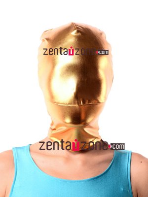 Golden Shiny Metallic Zentai Hood