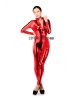 Red Metallic Shiny Front Zipper Catsuit