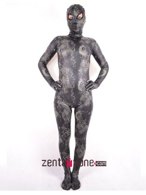 2014 Flower Pattern PU Metallic Zentai Catsuit