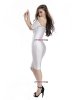 Off Shoulder White Nylon Lycra Catsuit