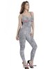 Nylon Straps Print Lycra Catsuit