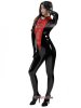 Pu Shiny Black And Red Zentai Bodysuit