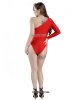 Nylon Red One Shoulder Lycra Leotard