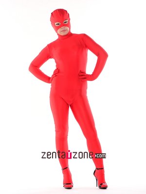 Sexy Red Unicolor Catsuit