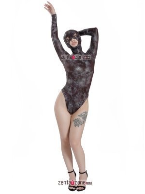 Nylon Metallic Pattern Sexy Spandex Leotard