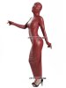 Pu Shiny Long Zentai Dresses With Open Eyes and Mouth