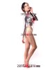 Japan Flag Silver Metallic Leotard