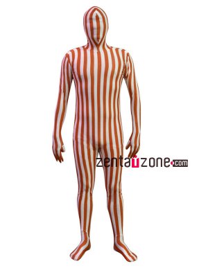 Brown And White Spandex Camouflage Zentai Bodysuit