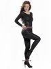 Nylon Black Metallic Spandex Catsuit