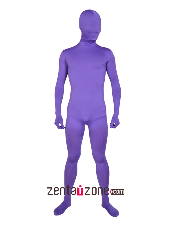 Sexy Uniclolor Lila Spandex Zentai Suit - Click Image to Close