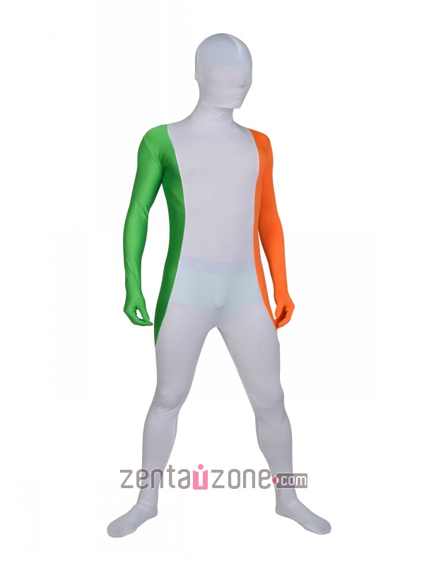 Ireland Flag Pattern Lycra Zentai Suit