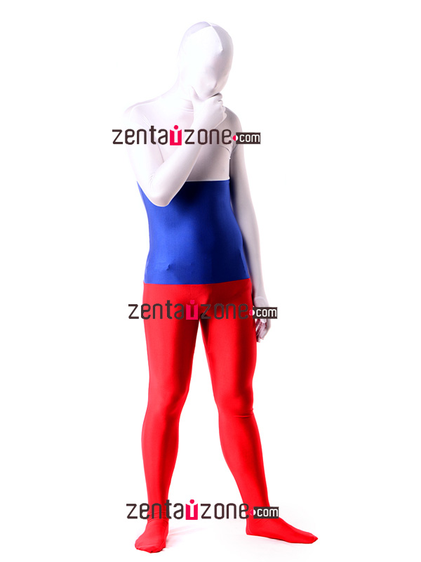 Russian Flag Pattern Lycra Unisex Zentai Suit