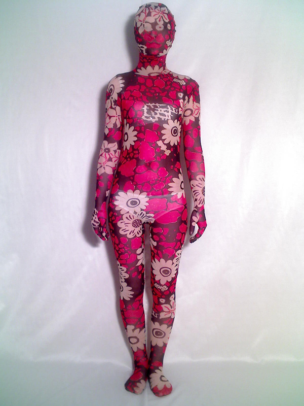 Sexy Velvet Floral Unisex Zentai Suit - Click Image to Close