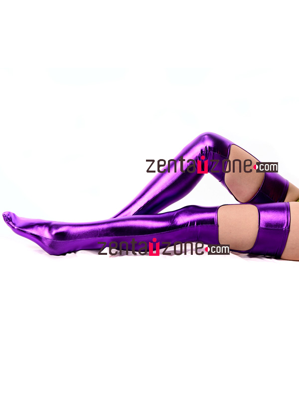 Purple Shiny Metallic Stockings