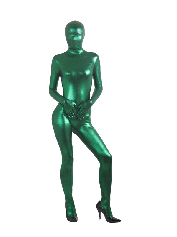 Dark Green Metallic Shiny Zentai Suit