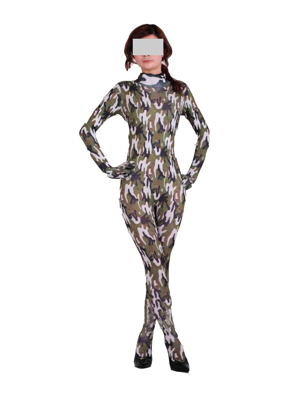 Lycra Camouflage Pattern Catsuit