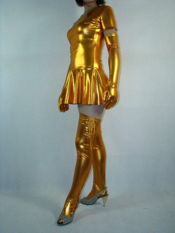 Sexy Golden Shiny Metallic Dress - Click Image to Close
