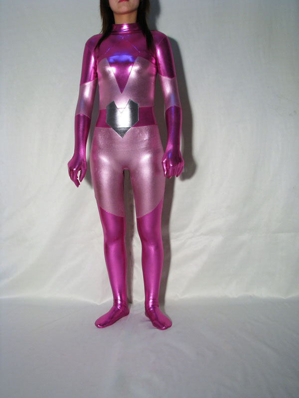 Multicolor Shiny Metallic Super Hero Catsuit - Click Image to Close