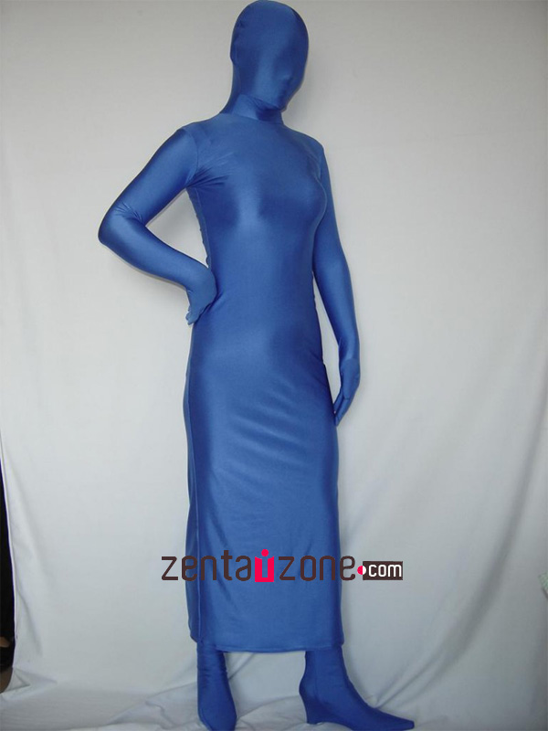 Lycra Blue Unicolor Spandex Zentai Suit