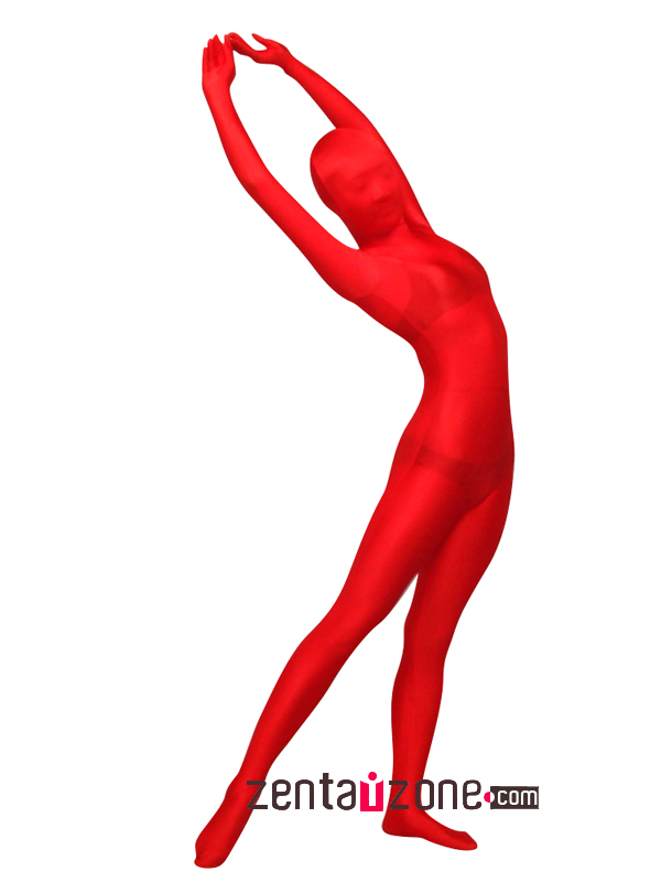 Unicolor Red Lycra Spandex Zentai Suit [20571]