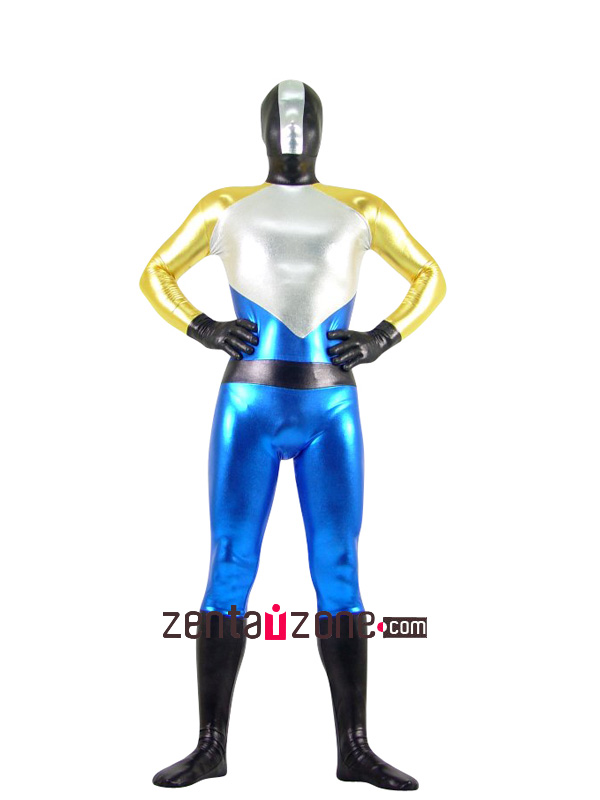 Multicolor Unisex Shiny Metallic Zentai Suit - Click Image to Close