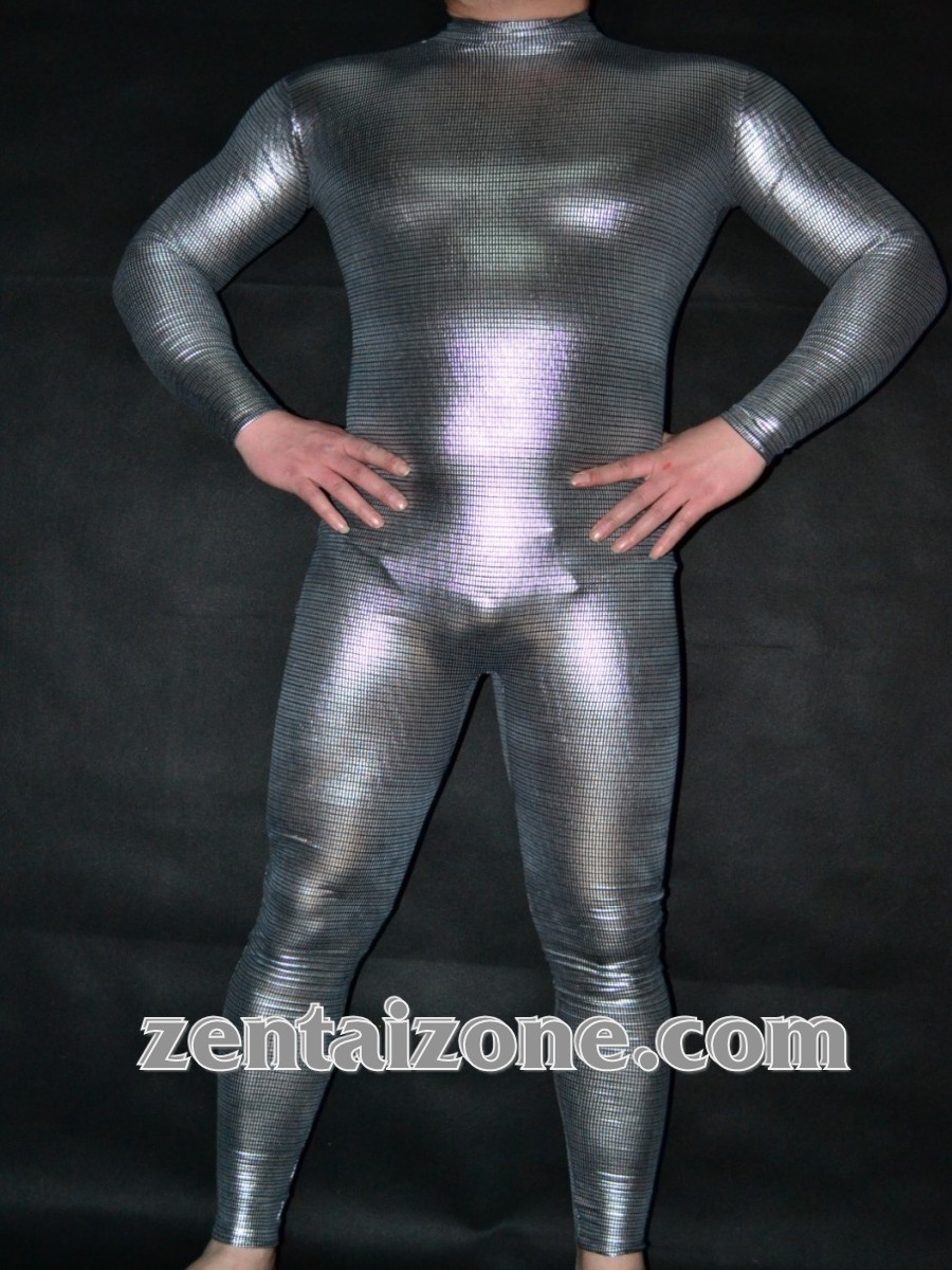 2011 New Style Silver Gray Shiny Zentai Suit [30014]
