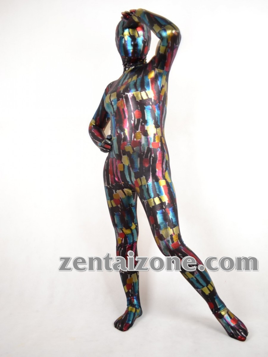 2011 Watercolor Shiny Fullbodysuit Zentai [30021]