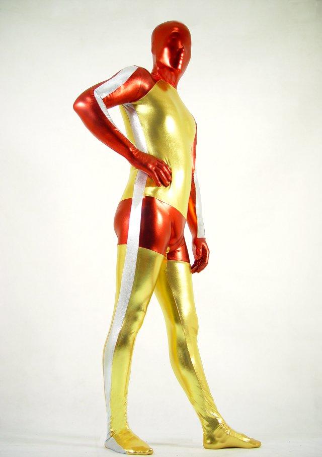 Shiny Metallic Tricolor Full Bodysuit Zentai