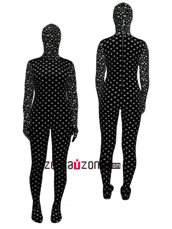 Spot Pattern Thicken Velvet Full Bodysuit Zentai - Click Image to Close