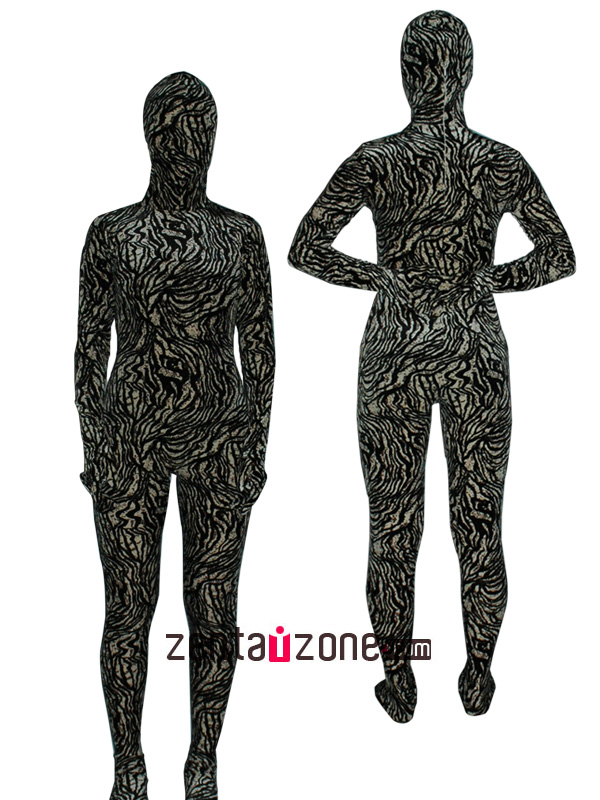 Rock Pattern Thicken Velvet Zentai Suit