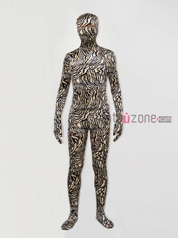 Tiger Pattern Velvet Zentai Suit - Click Image to Close