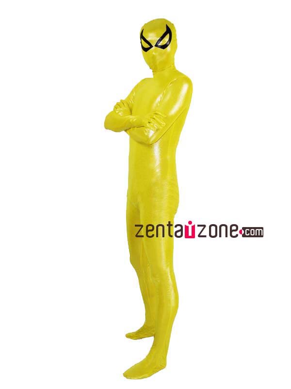 Yellow Shiny Full Bodysuit With Black Eyes