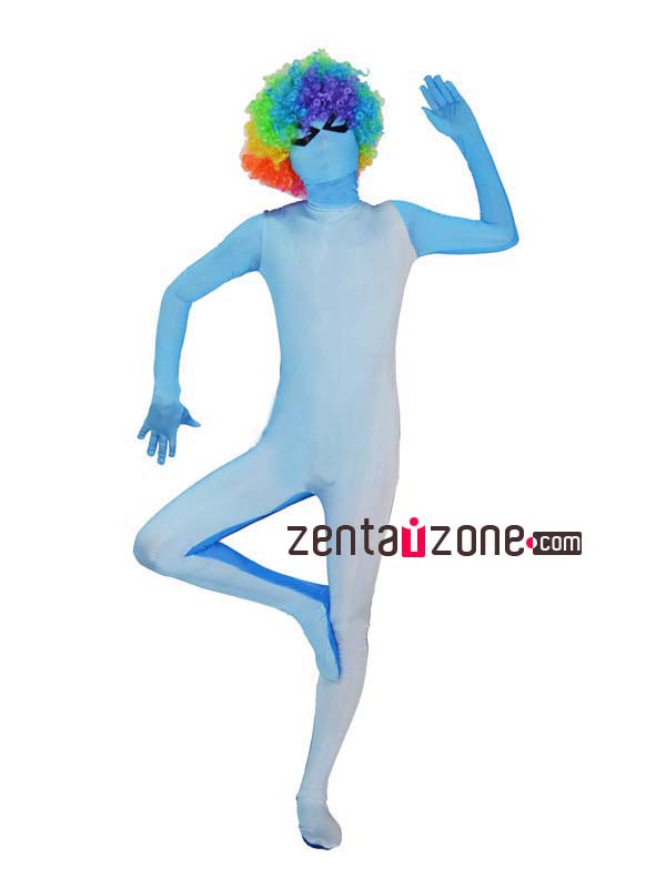 Light Blue Gradual Change Color Spandex Zentai