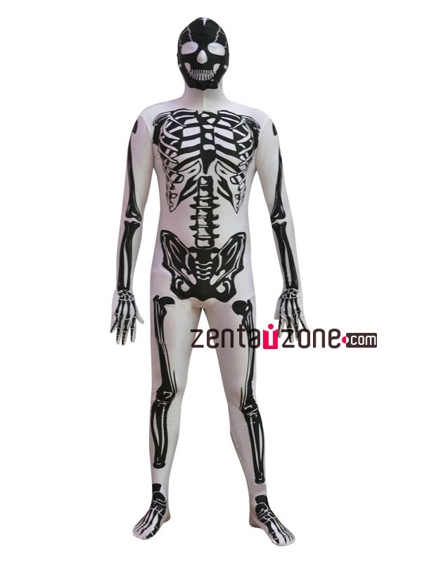 Spandex Lycra Skeleton Halloween Zentai Suit