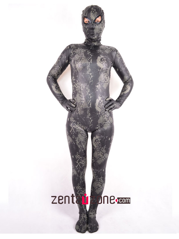 2014 Flower Pattern PU Metallic Zentai Catsuit - Click Image to Close