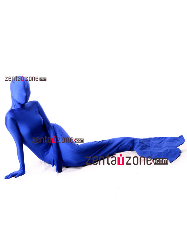 Blue Spandex Lycra Mermaid Zentai Bodysuit - Click Image to Close