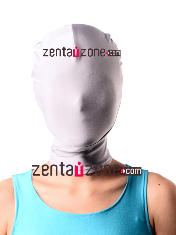White Lycra Zentai Mask - Click Image to Close