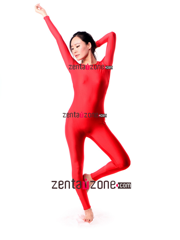 Red Spandex Lycra Catsuit Jumpsuit